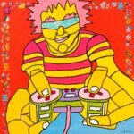 game room wall art: ALEX KID, pop art for playstation obsession