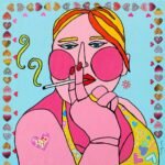 Pink lady with self confidence: PRETTY, a smoking woman art print